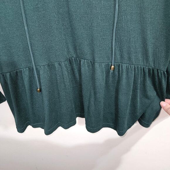 Anthropologie Moon River Lace Up Flare Sleeve Flowy Boho Top. Size Medium. - Picture 8 of 9